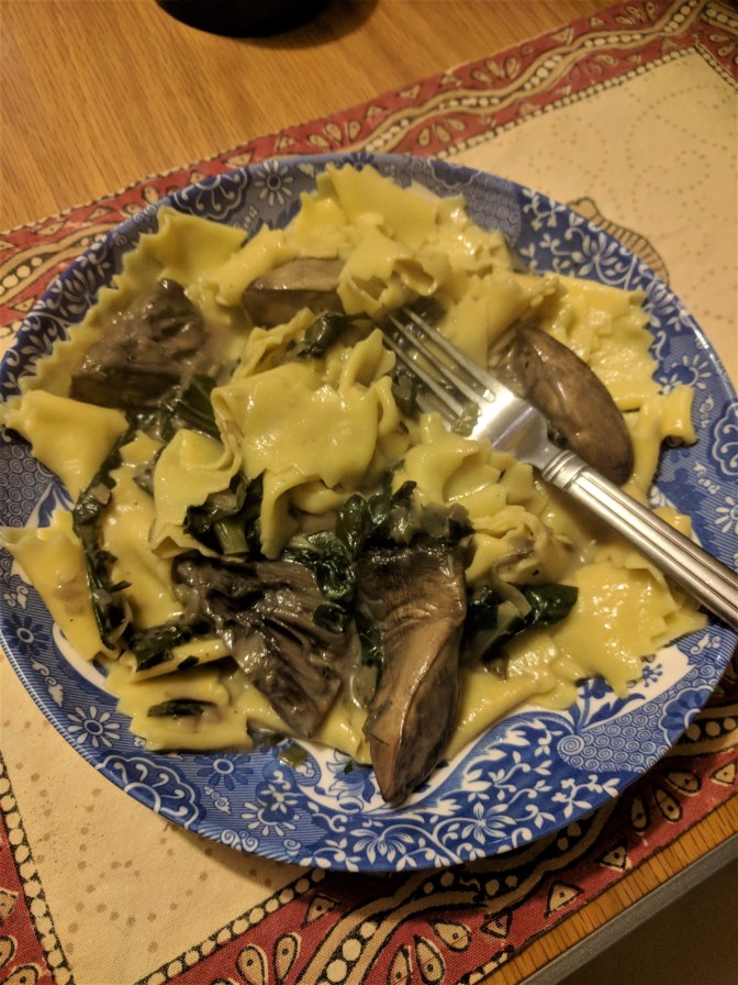 Mushroom and Spinach Carbonara