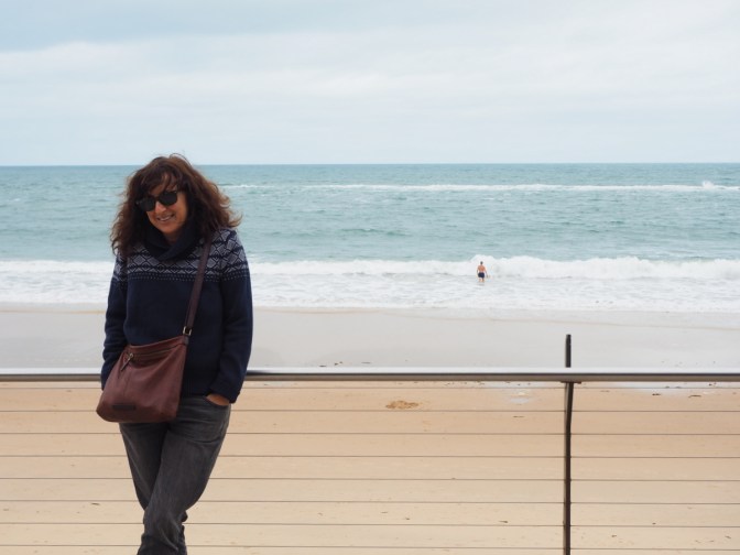 Brave swimmer in Port Noarlunga