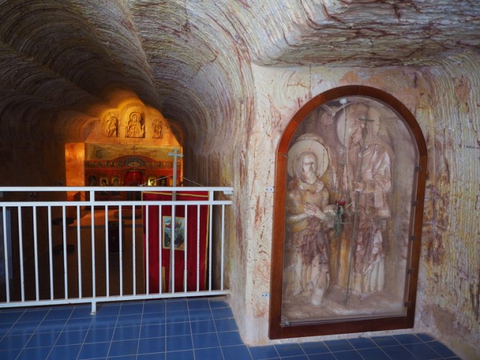 The carvings in the church walls