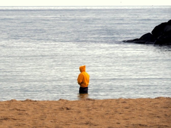 Swimming in a hoodie