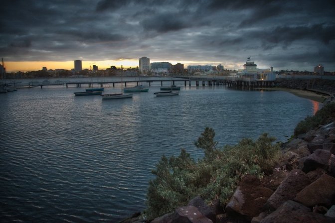Sunrise over St Kilda from the end of the Pier