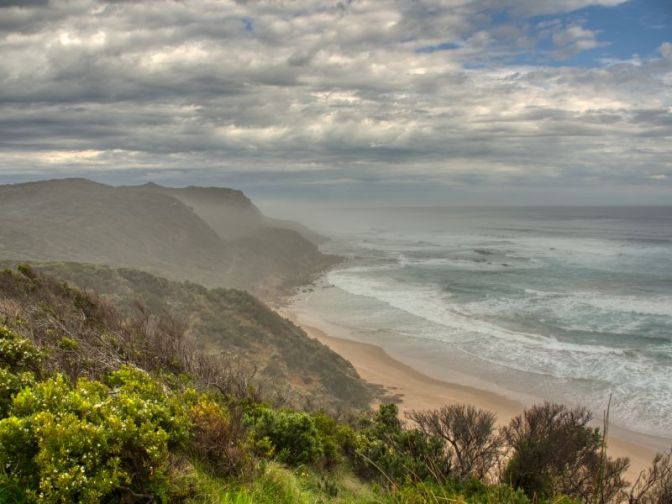 Coastal scene along the Great Ocean Road