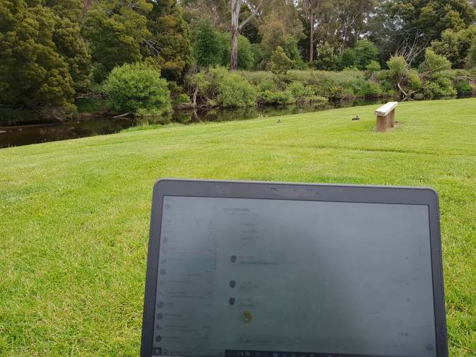 Working by the banks of the river