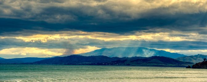 Storm Clouds and Smoke over Hobart