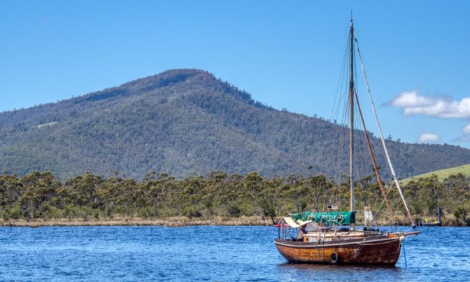 View over the  Huon River from Franklin